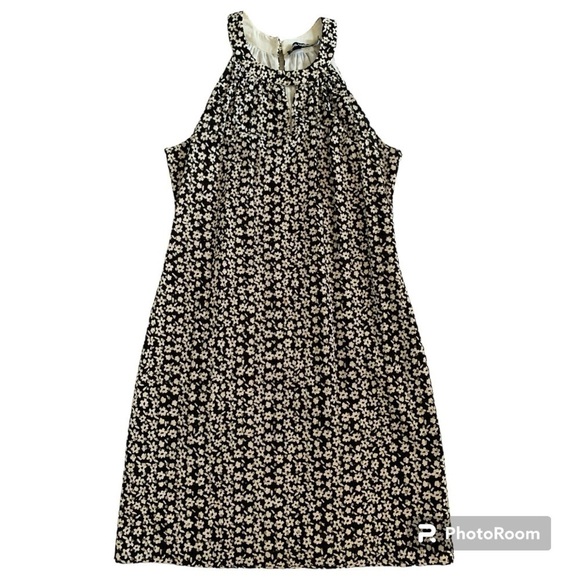 Karl Lagerfeld Floral Lace Eyelet Sleeveless Black/White Shift Dress in Size 2 - Picture 1 of 9